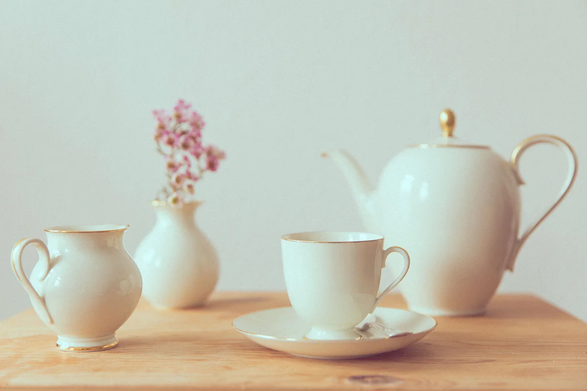 white china tea set