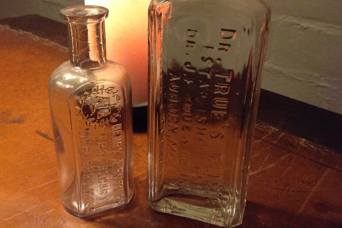 Glass Bottles with embossed mark