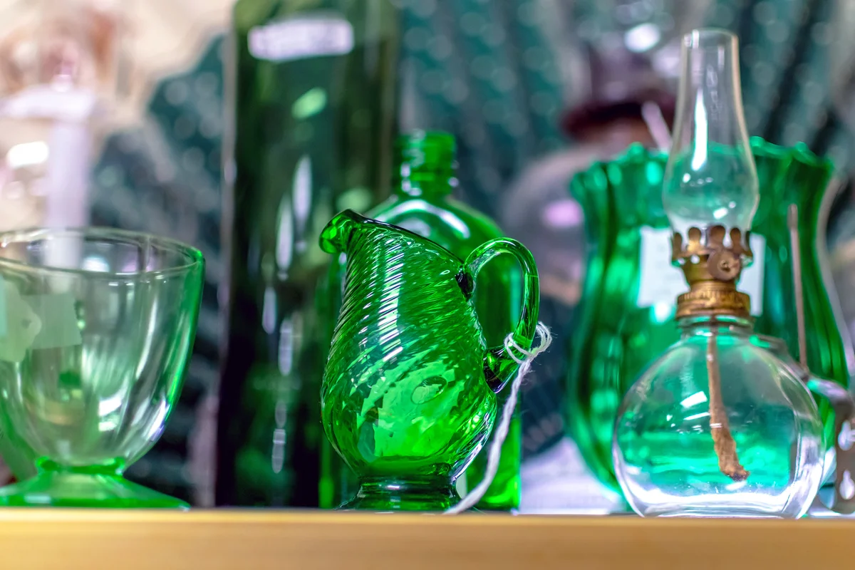 Decorative Green Glass Pitchers