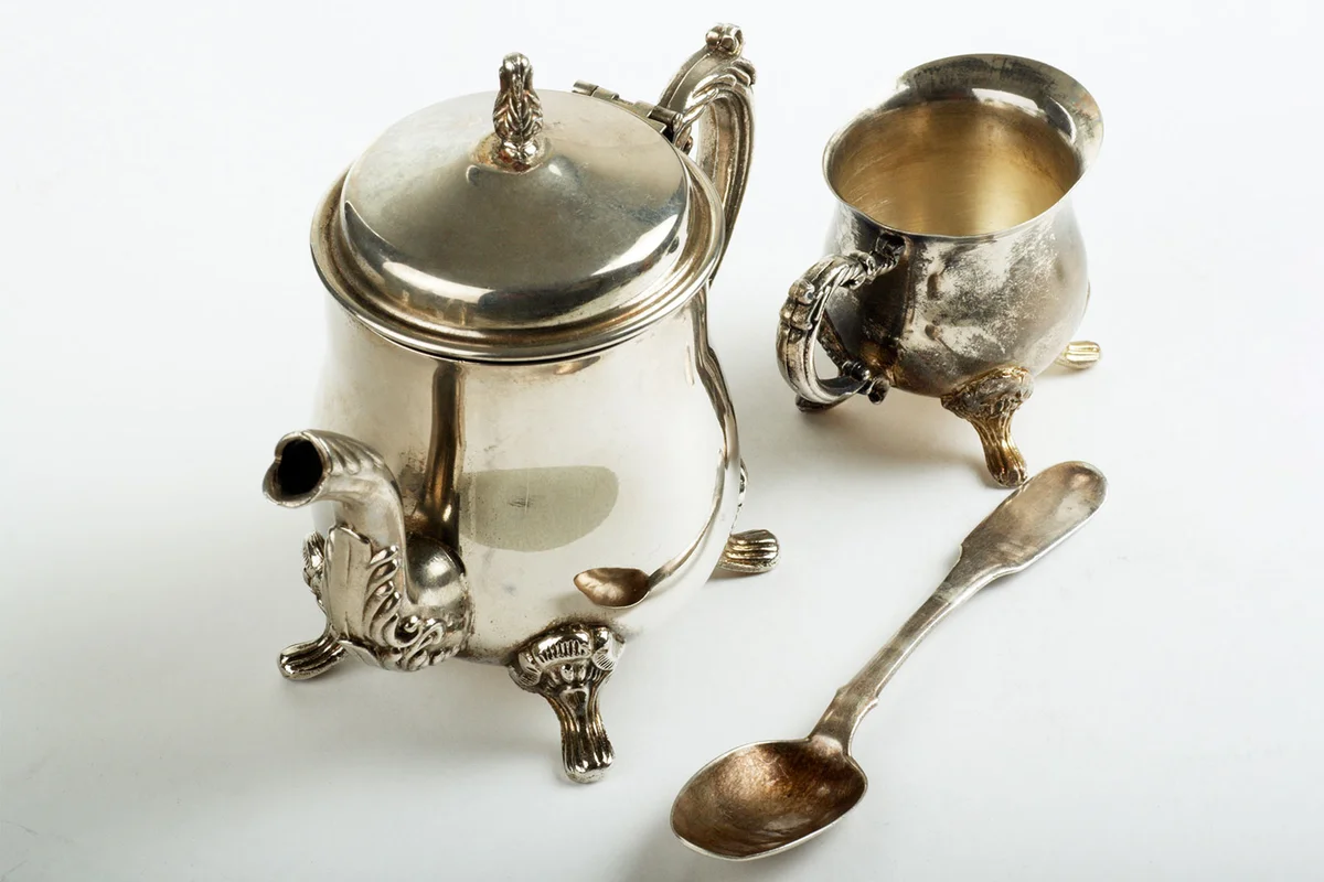 antique silver teapot set