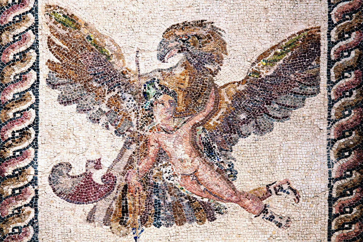 Ganymede And The Eagle, Roman Mosaic