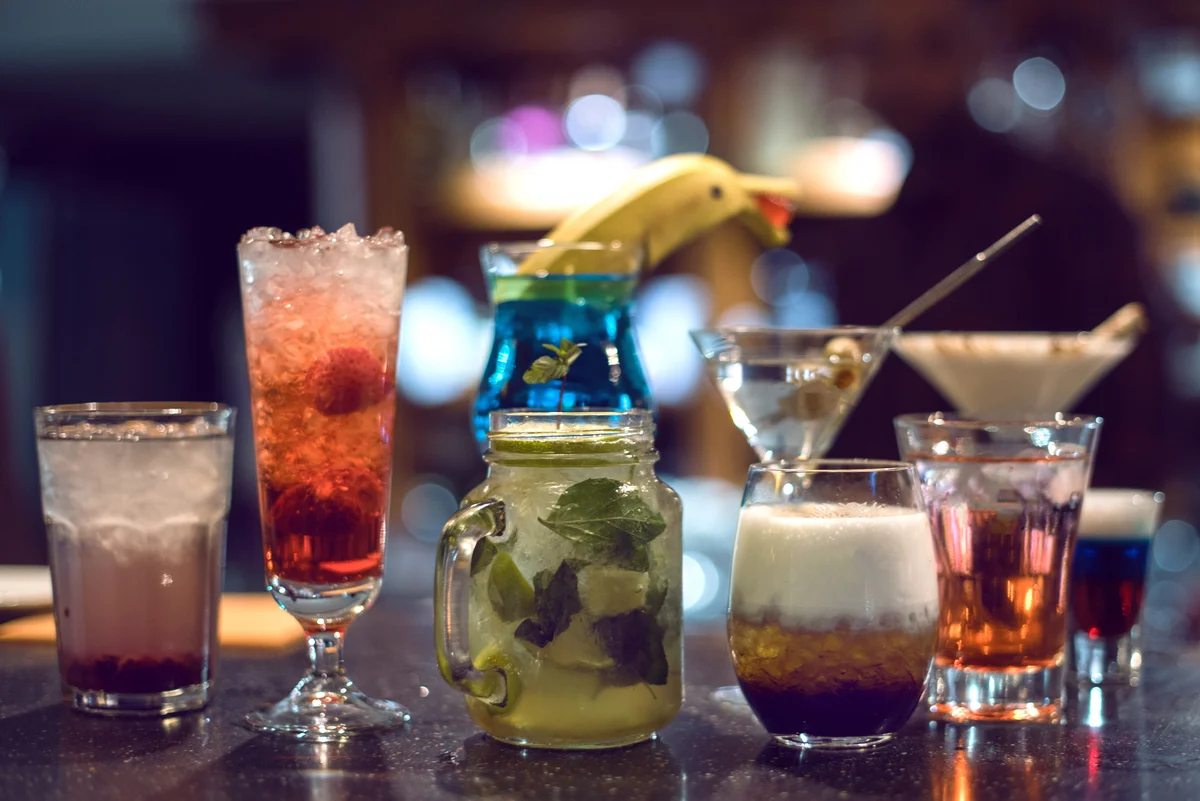 variety of assorted cocktails