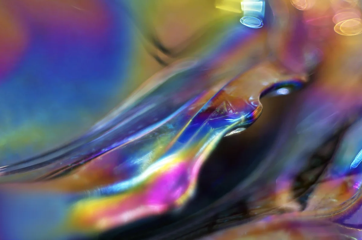 close up of carnival glass plate
