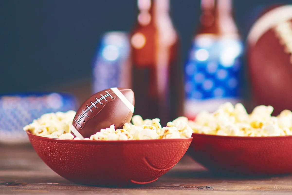 Popcorn with American football