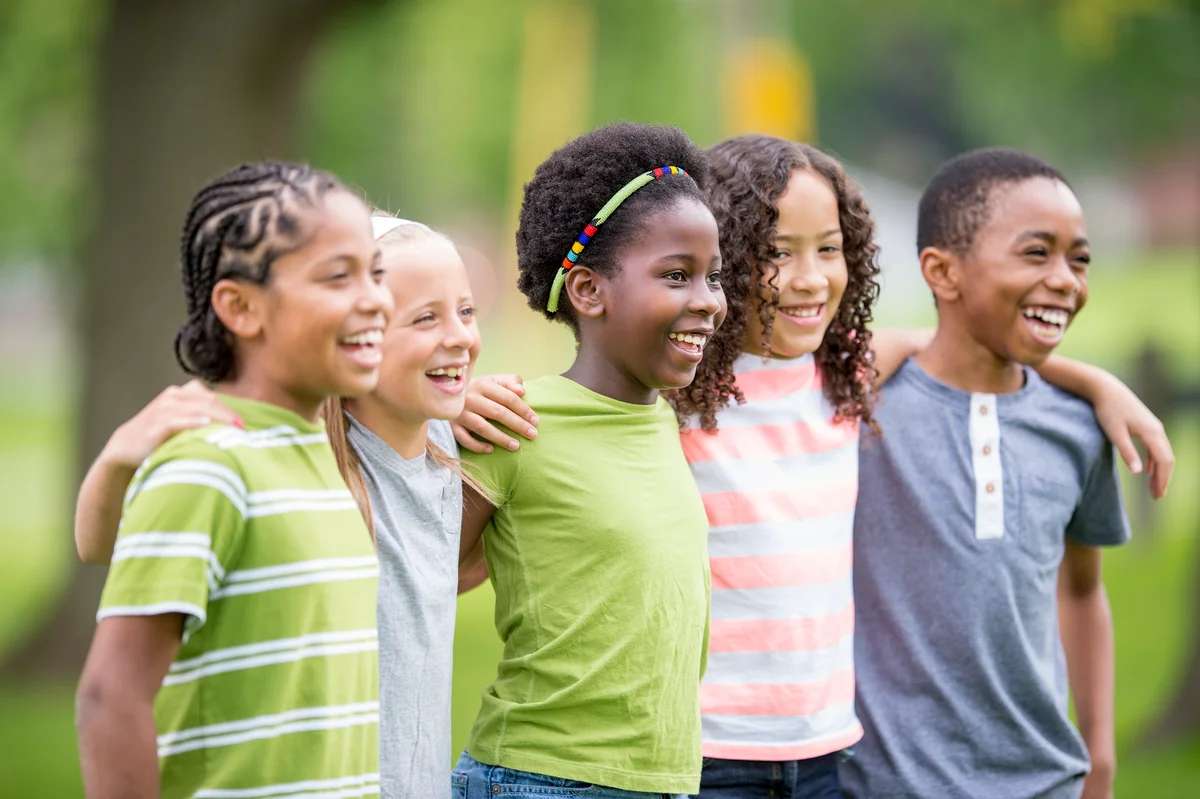 children having fun playing games outside