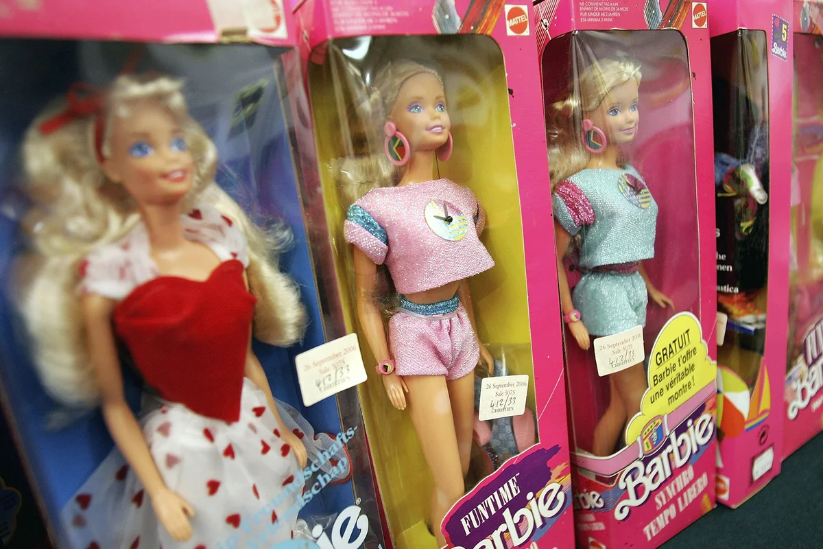 Pink boxes of barbie dolls - Getty Editorial Use