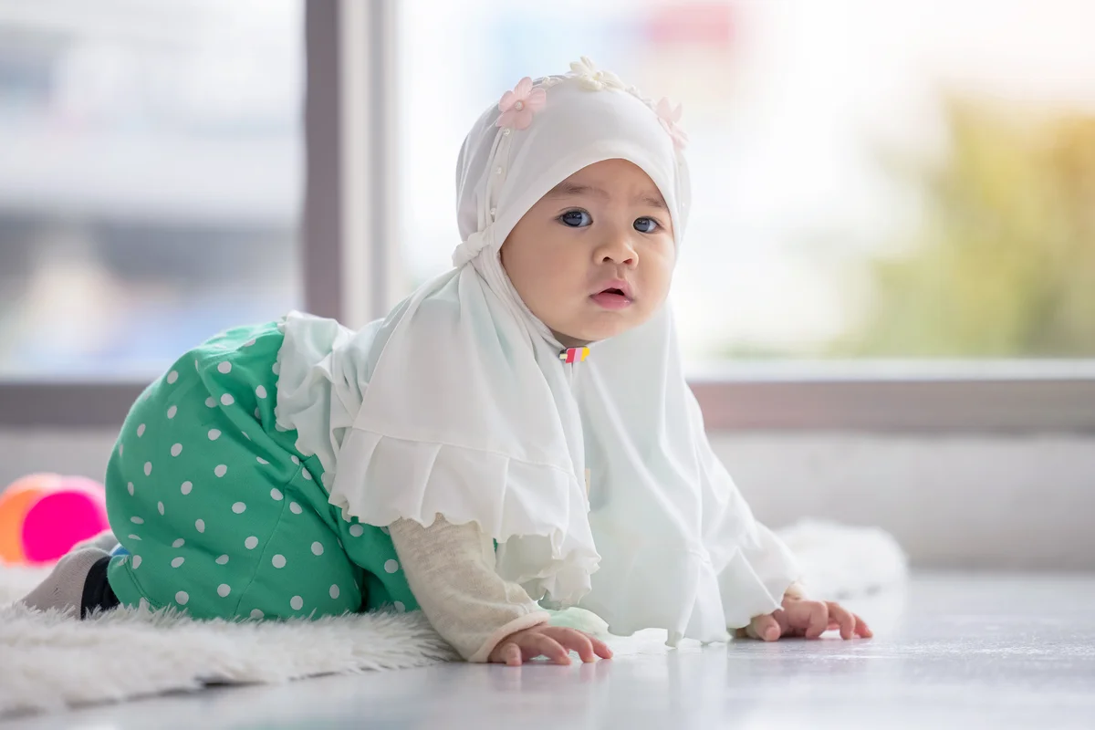 Adorable little Muslim baby girl