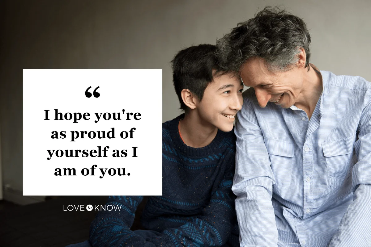 Teenage boy and father face to face on sofa