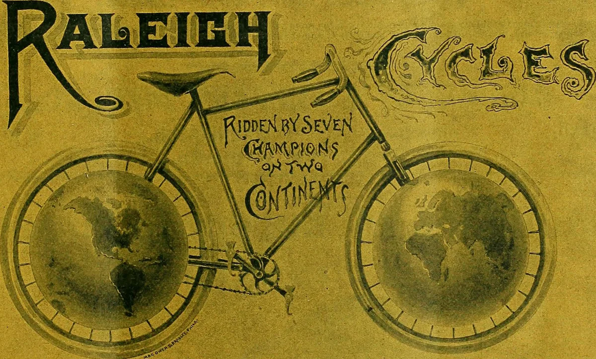 vintage advertisement for Raleigh bicycle