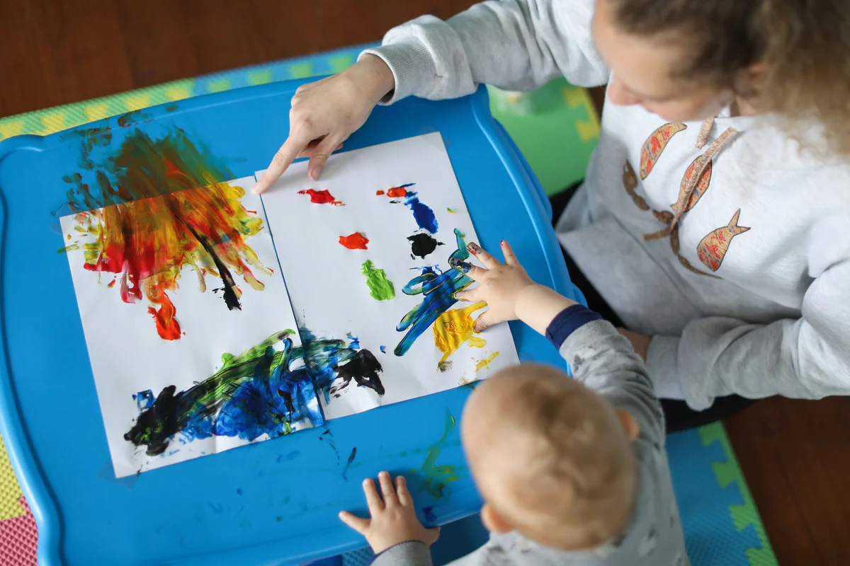 finger painting first birthday party