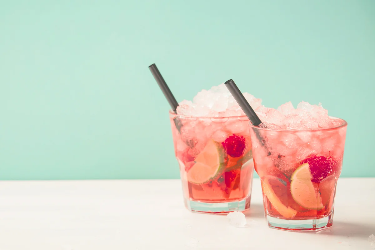 Red Summer Drink With Ice