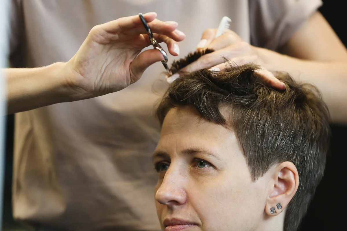 Woman Getting New Haircut