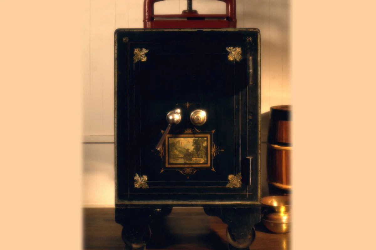 antique rectangular bank safe