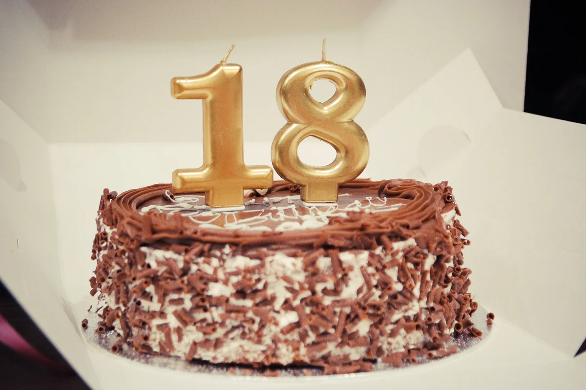 Birthday Cake With Gold Candles