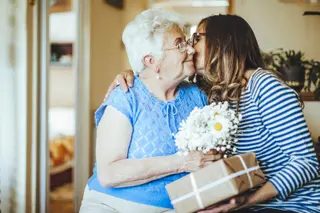 Senior woman is celebrating mother's day with her daughter