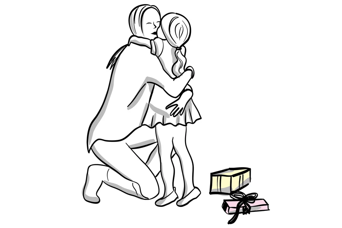 mother and daughter hug