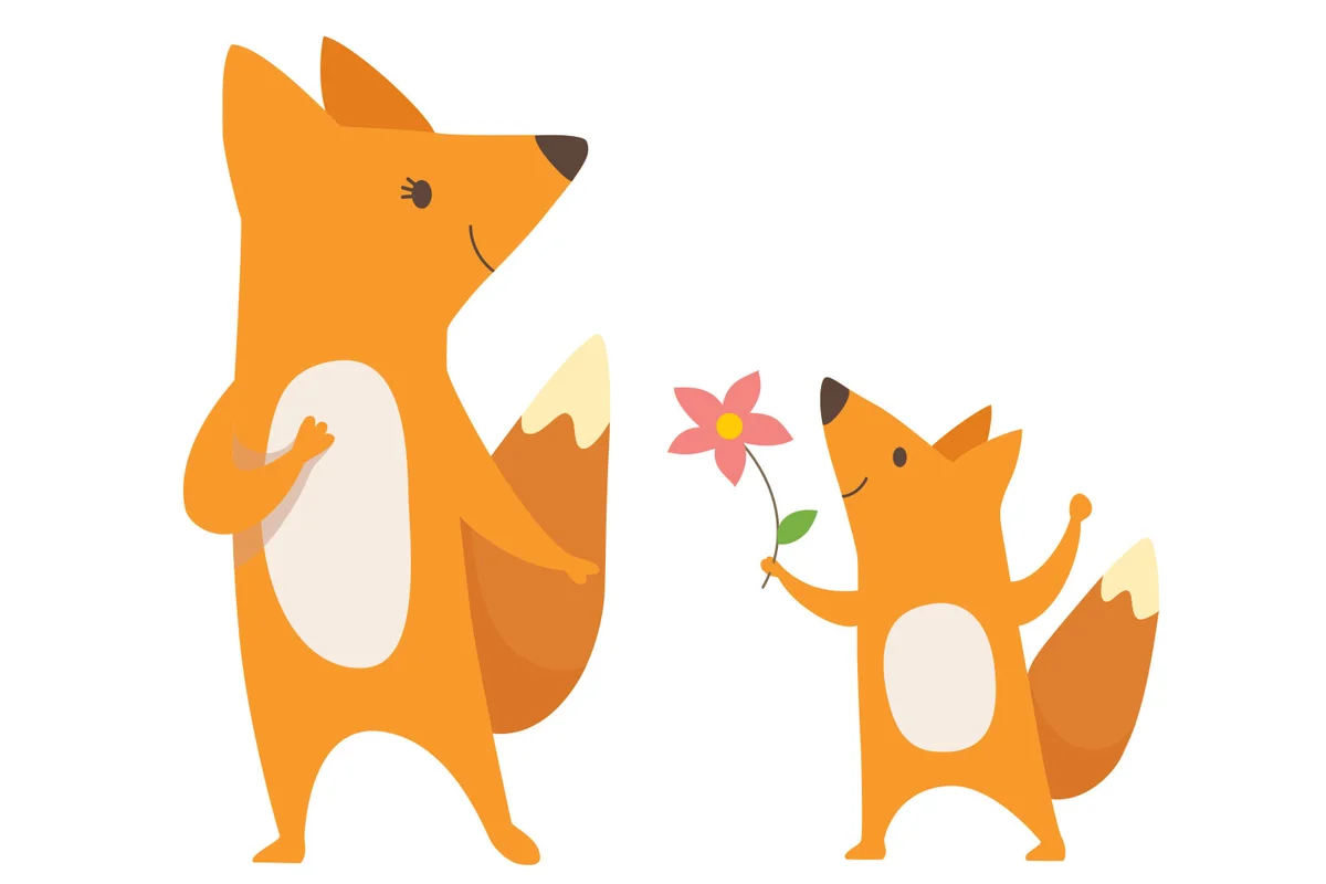 mother and baby fox flower