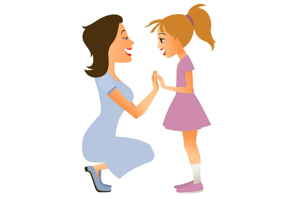 mother and daughter smiling