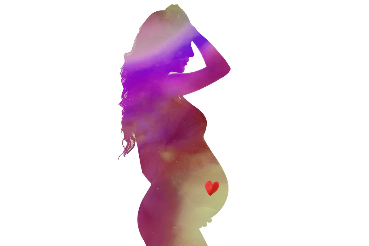 pregnant mother silhouette