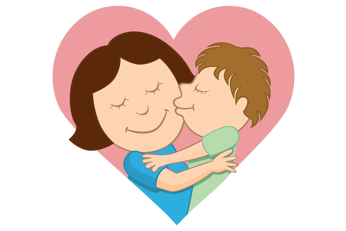 son kissing mother