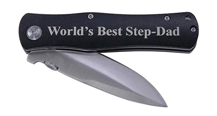 World's Best Step-Dad Folding Pocket Knife