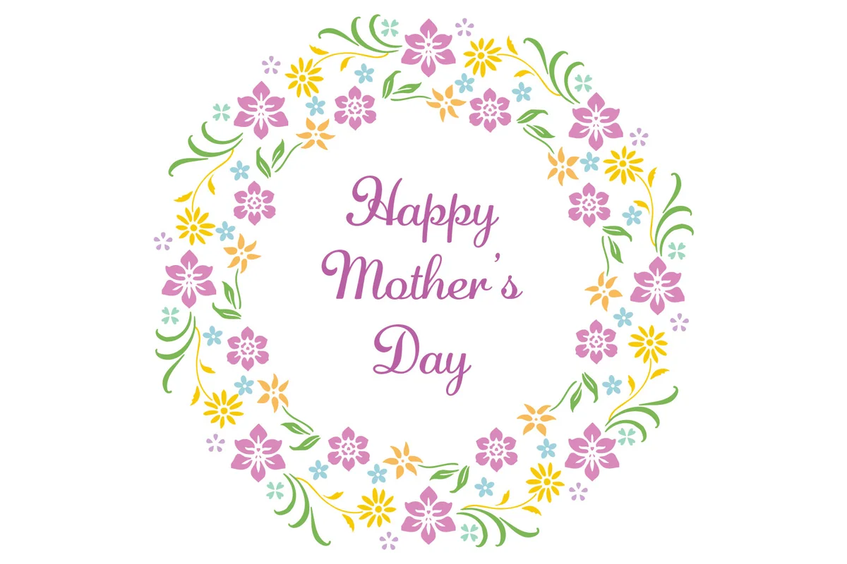 flower wreath mothers day greeting
