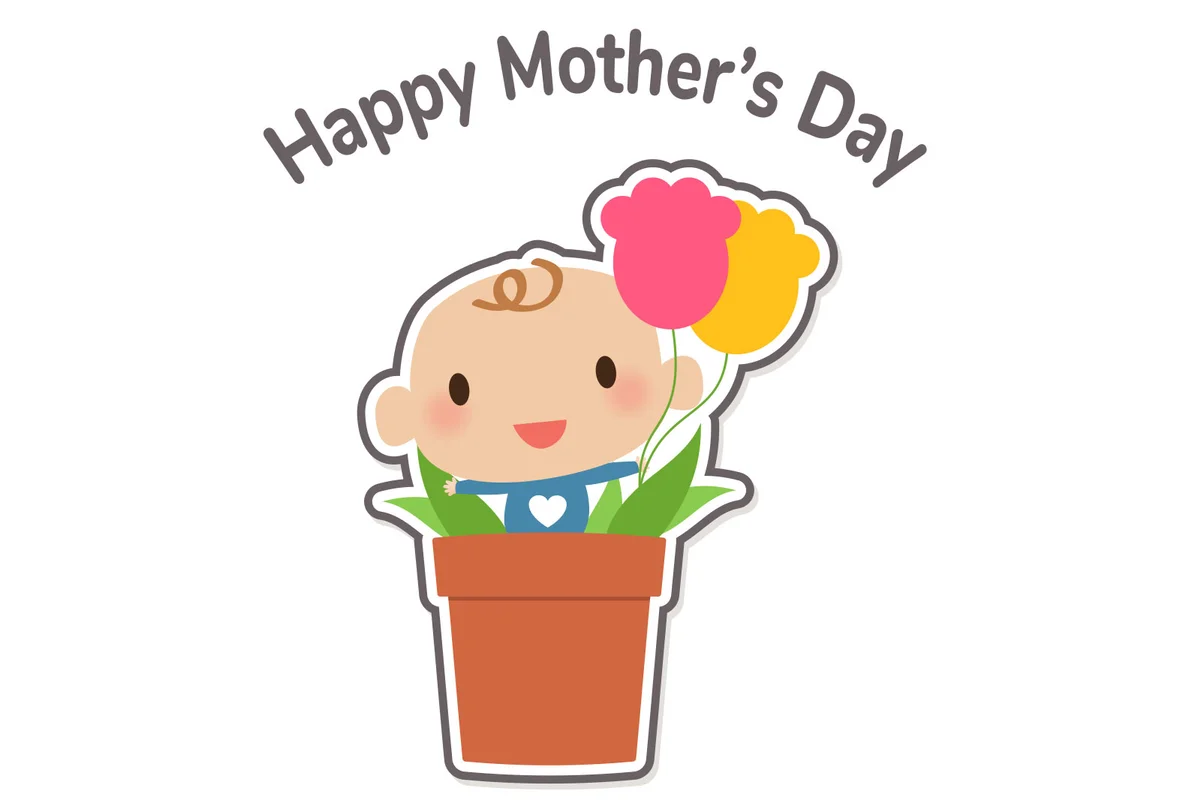 baby in flower pot