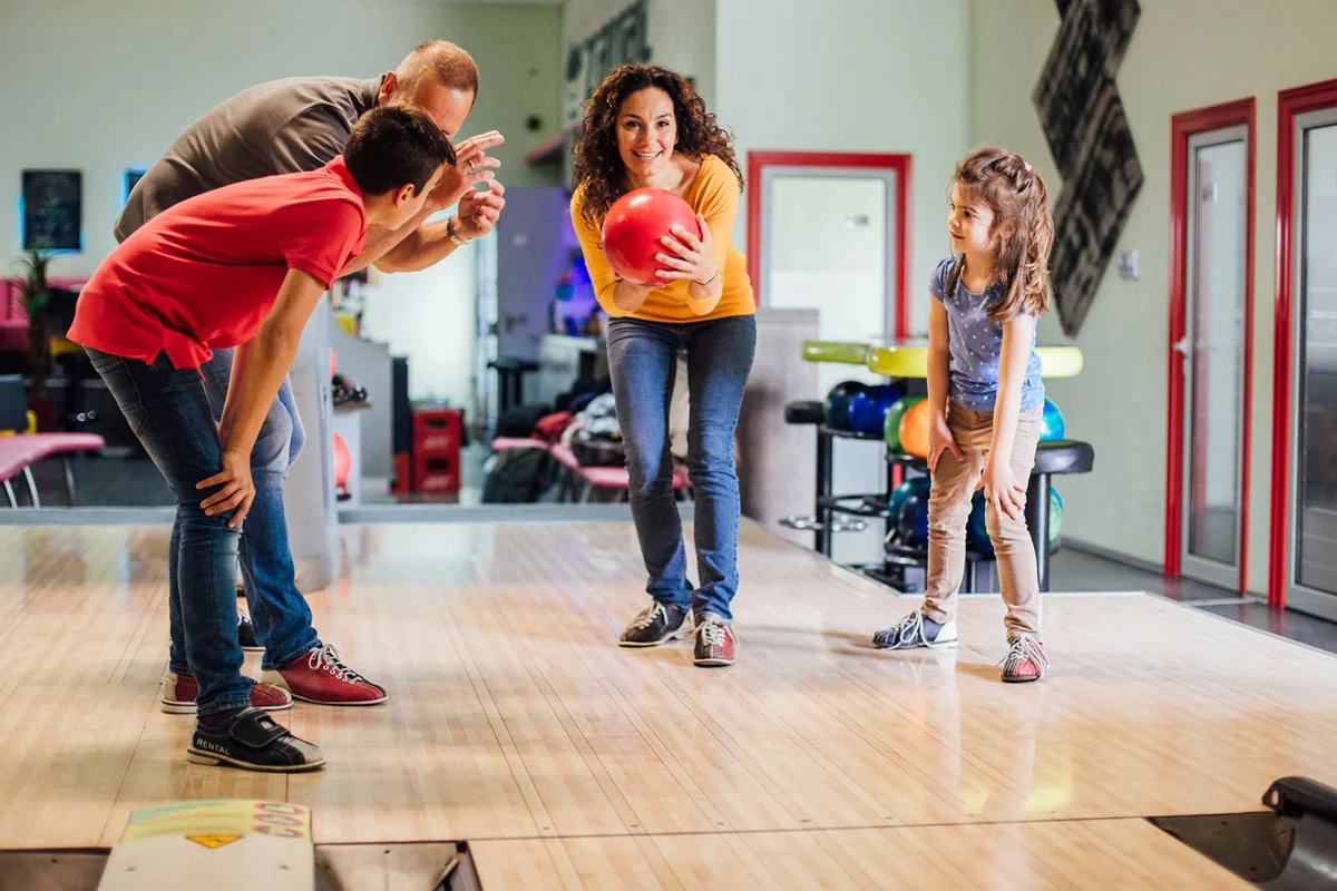 family bowling on mothers day