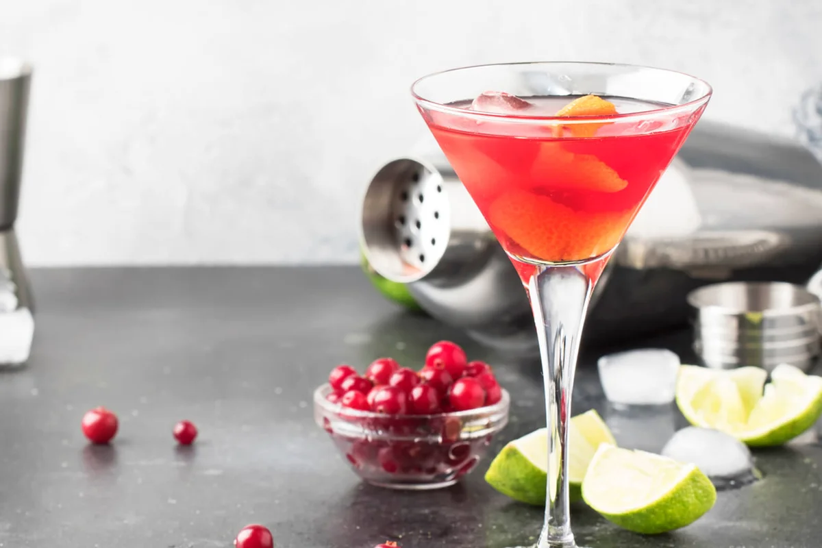Classic alcoholic cocktail cosmopolitan
