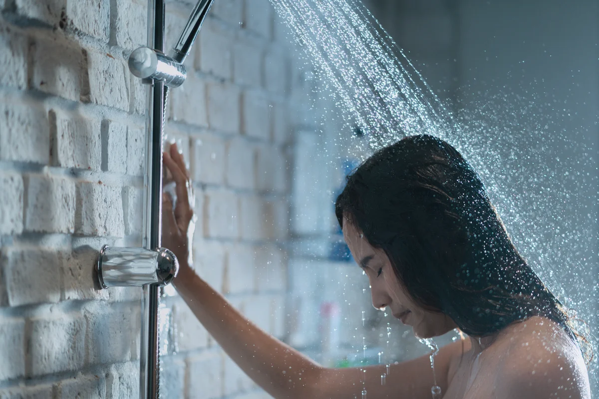 Woman taking shower
