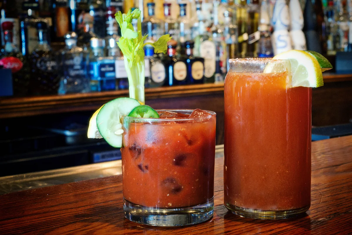 Bloody Mary for Brunch at a Bar Counter