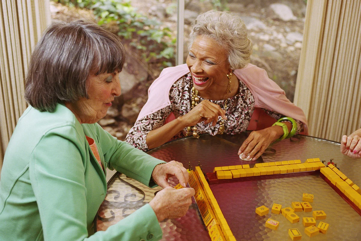 Women playing mahjong