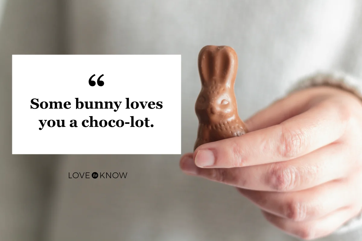 Woman hands holding chocolate Easter bunny