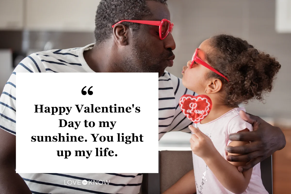 Father and daughter taste lollipop during Valentine's Day