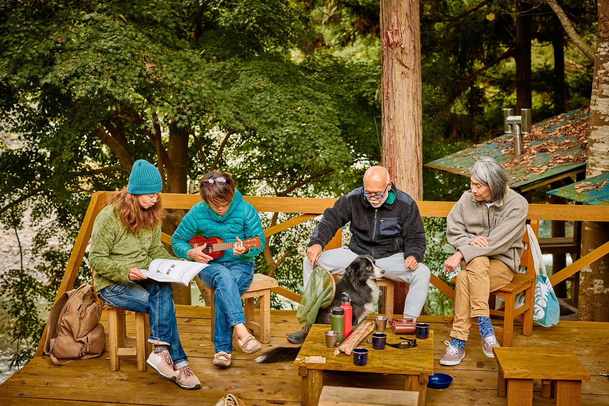 Elderly women camping