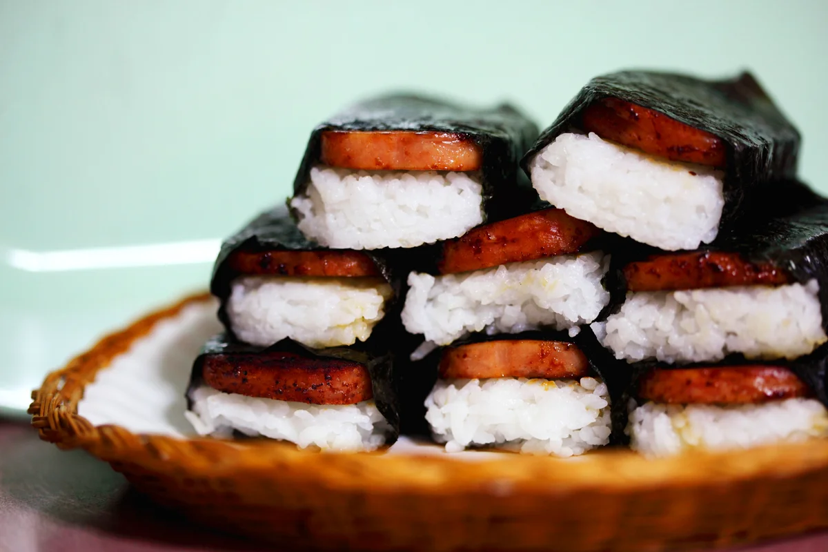 Spam Musubi Served In Plate