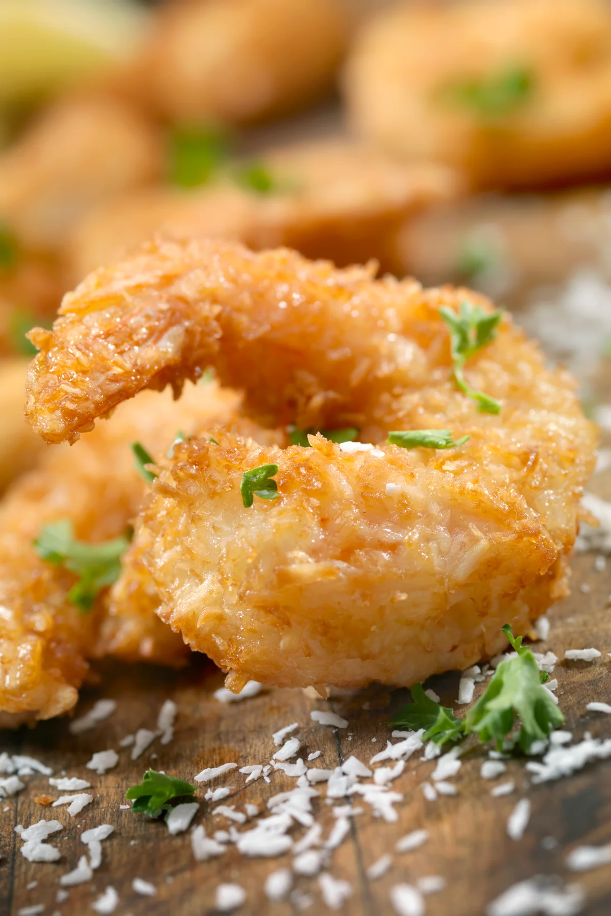 Coconut Jumbo Shrimp with fresh Parsley and lemon