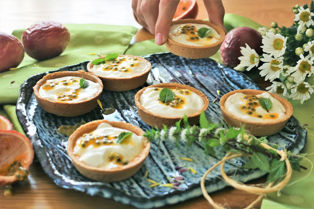 Mini passion fruit tarts