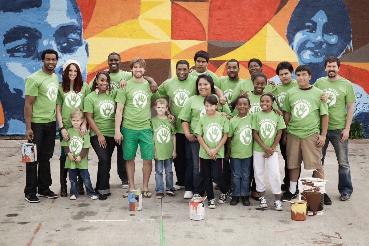 Volunteers standing together