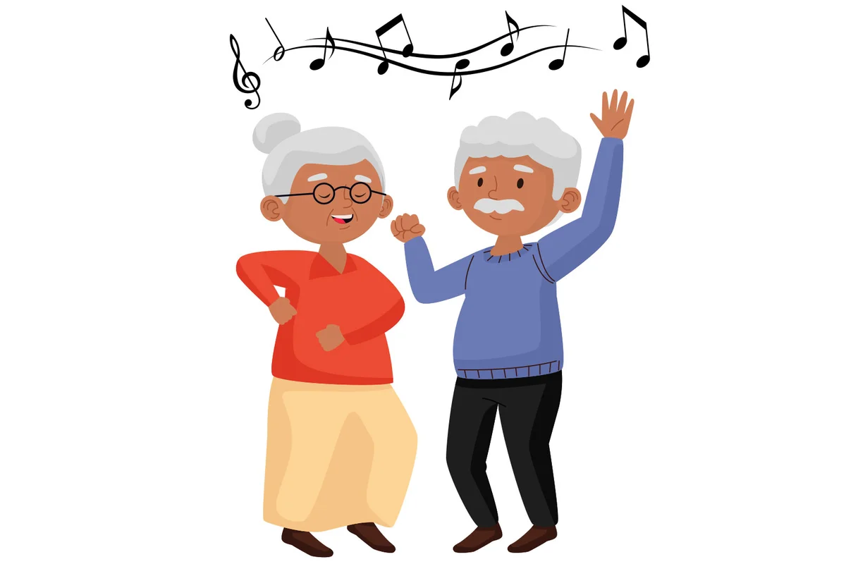 grandma and grandpa dancing