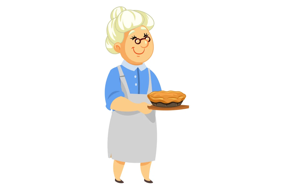 grandma with pie