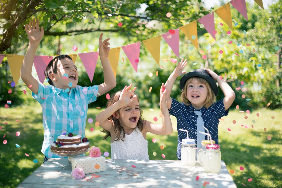 Children at a spring party