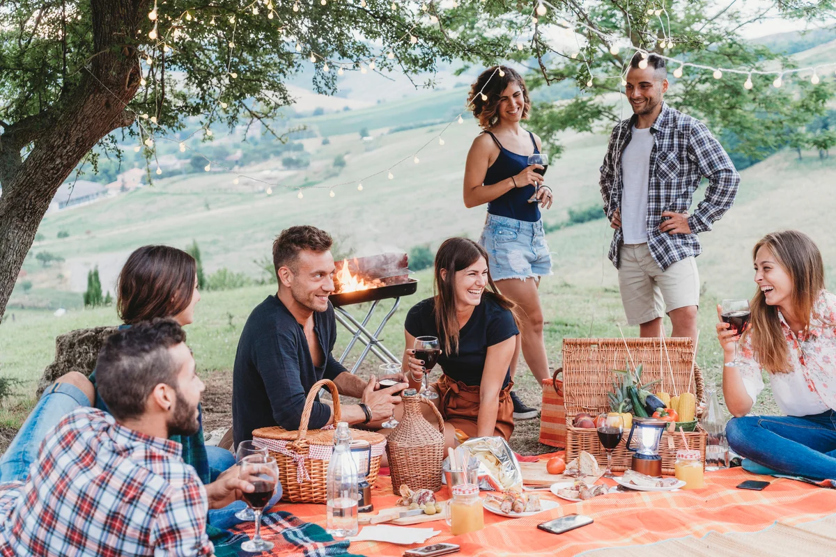 countryside picnic with friends