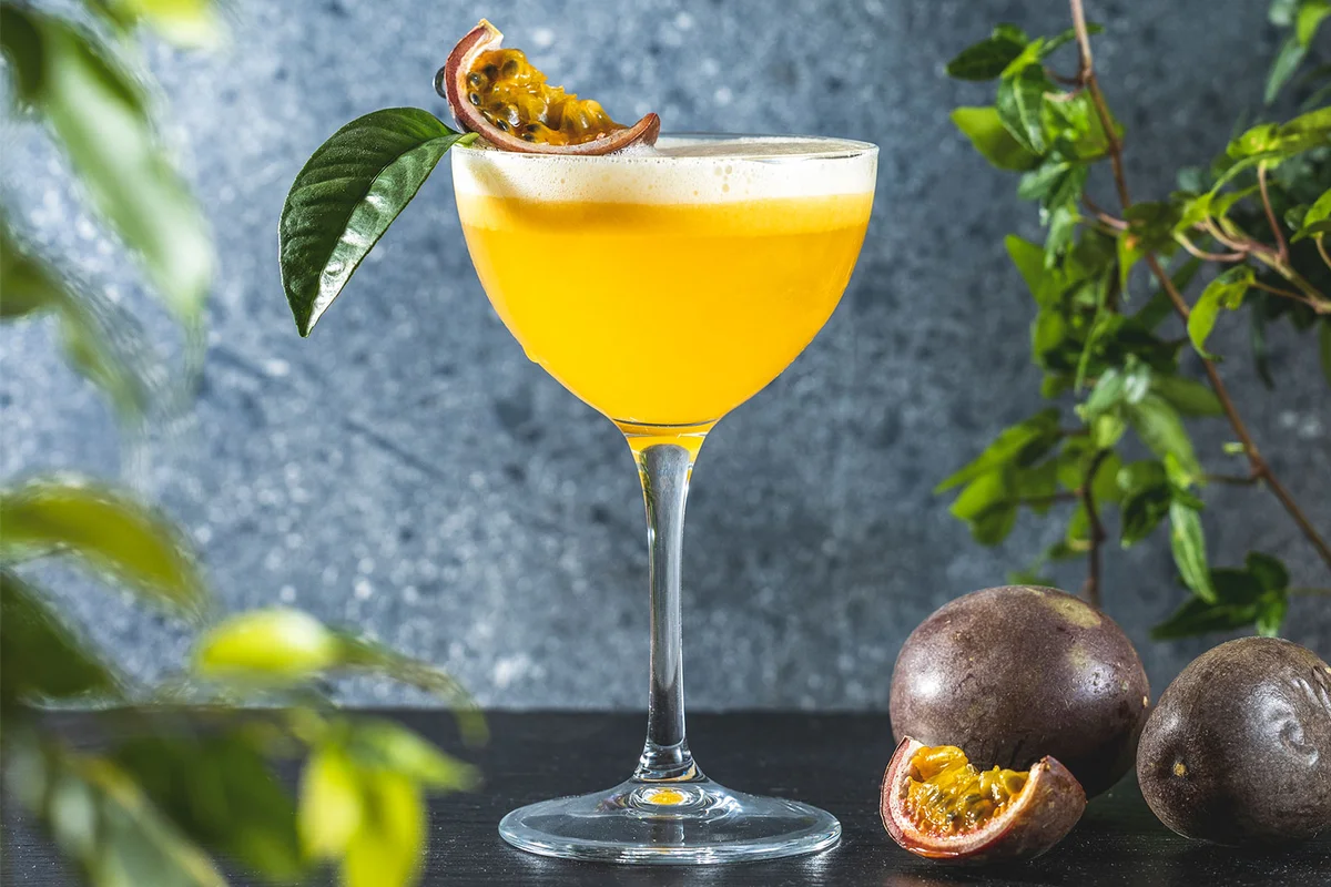 pornstar gin martini with passionfruit