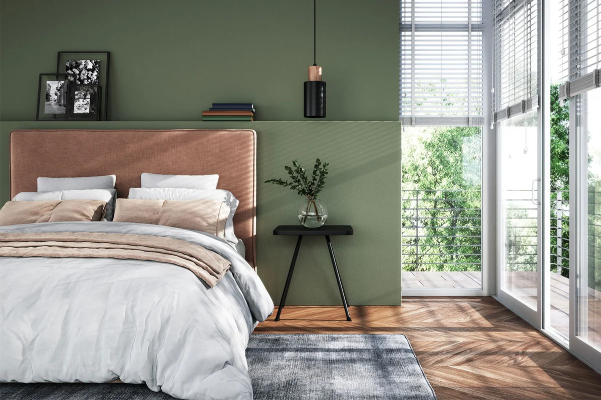 soft green bedroom