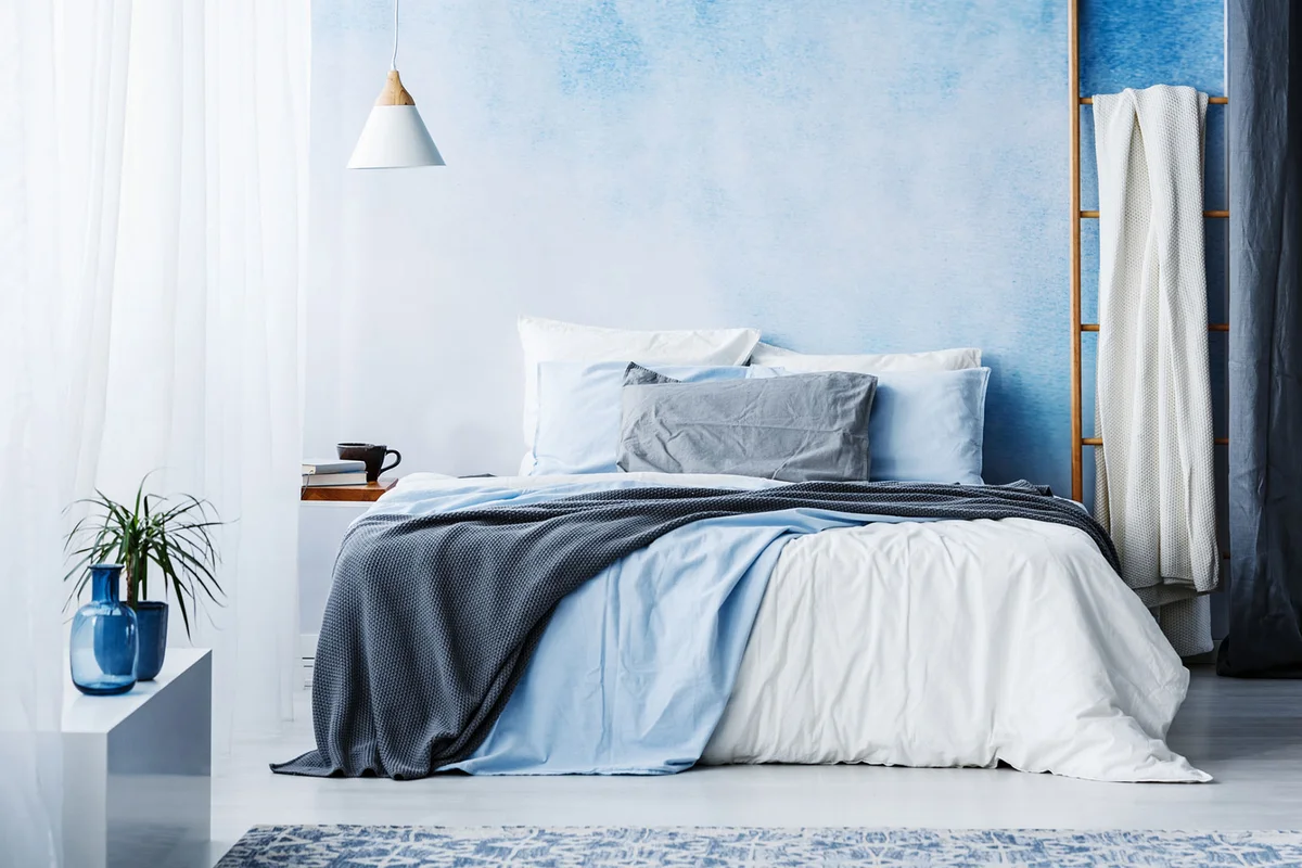 soft blue bedroom