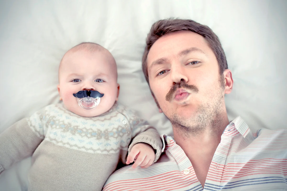 Father and son with mustaches