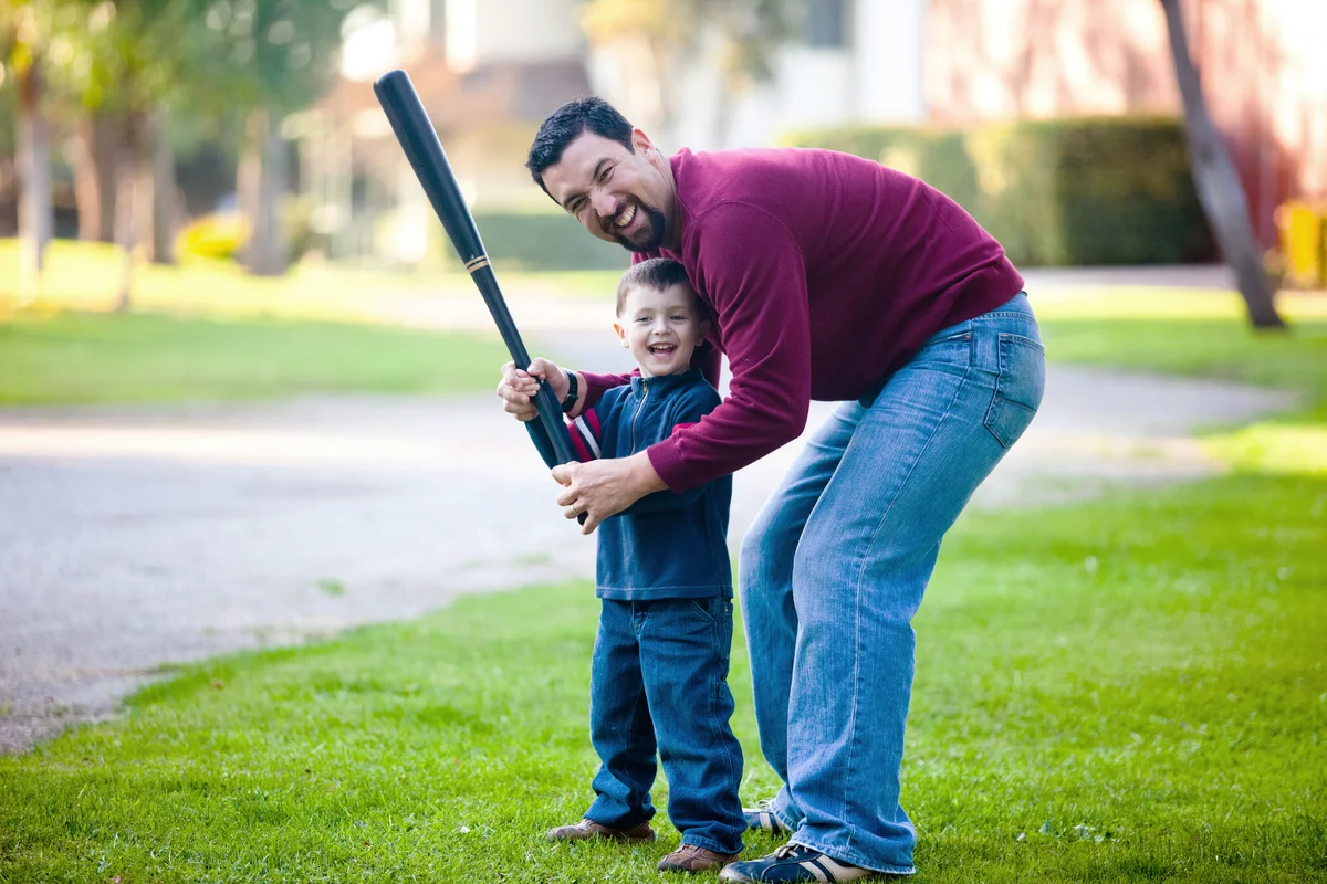Father and Son Playing Ball