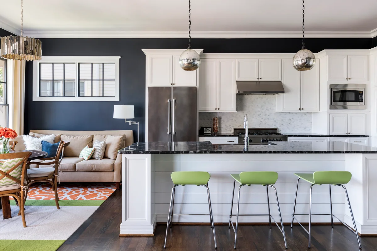 kitchen with black wall