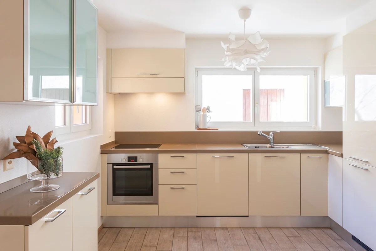 neutral small kitchen